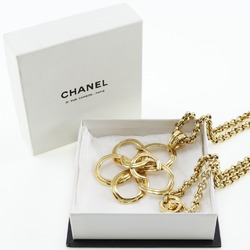 CHANEL COCO Mark Flower Necklace Turnlock Vintage Gold Plated Made in France 1996 96P Women's