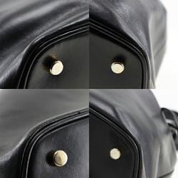Salvatore Ferragamo One Shoulder Bag Gancini 21-7658 Leather Made in Italy Black Drawstring Belt Ladies