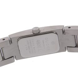 GUCCI G Logo Watch 3600M Stainless Steel Swiss Made Silver Quartz Analog Display Black Dial logo Ladies