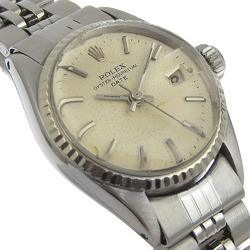Rolex Oyster Perpetual Watch Date Cal.1161 6517 Stainless Steel x WG Swiss Made Silver Automatic Winding Dial Ladies