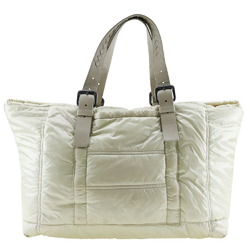 Bottega Veneta BOTTEGAVENETA Spinnaker Tote Bag Intrecciato Nylon Made in Italy Beige Shoulder Handbag A4 Zipper Women's