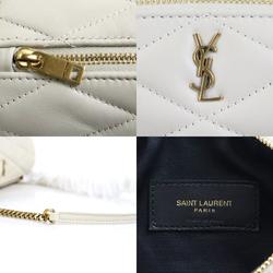 Saint Laurent SAINT LAURENT Shoulder Bag Quilted Sade Mini Tube Lambskin/Brass Ivory Women's 699703