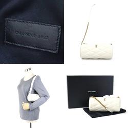 Saint Laurent SAINT LAURENT Shoulder Bag Quilted Sade Mini Tube Lambskin/Brass Ivory Women's 699703