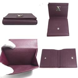 LOUIS VUITTON Bifold Wallet Portefeuille Lock Me 2 Compact/Taurillon Prune Unisex M64837