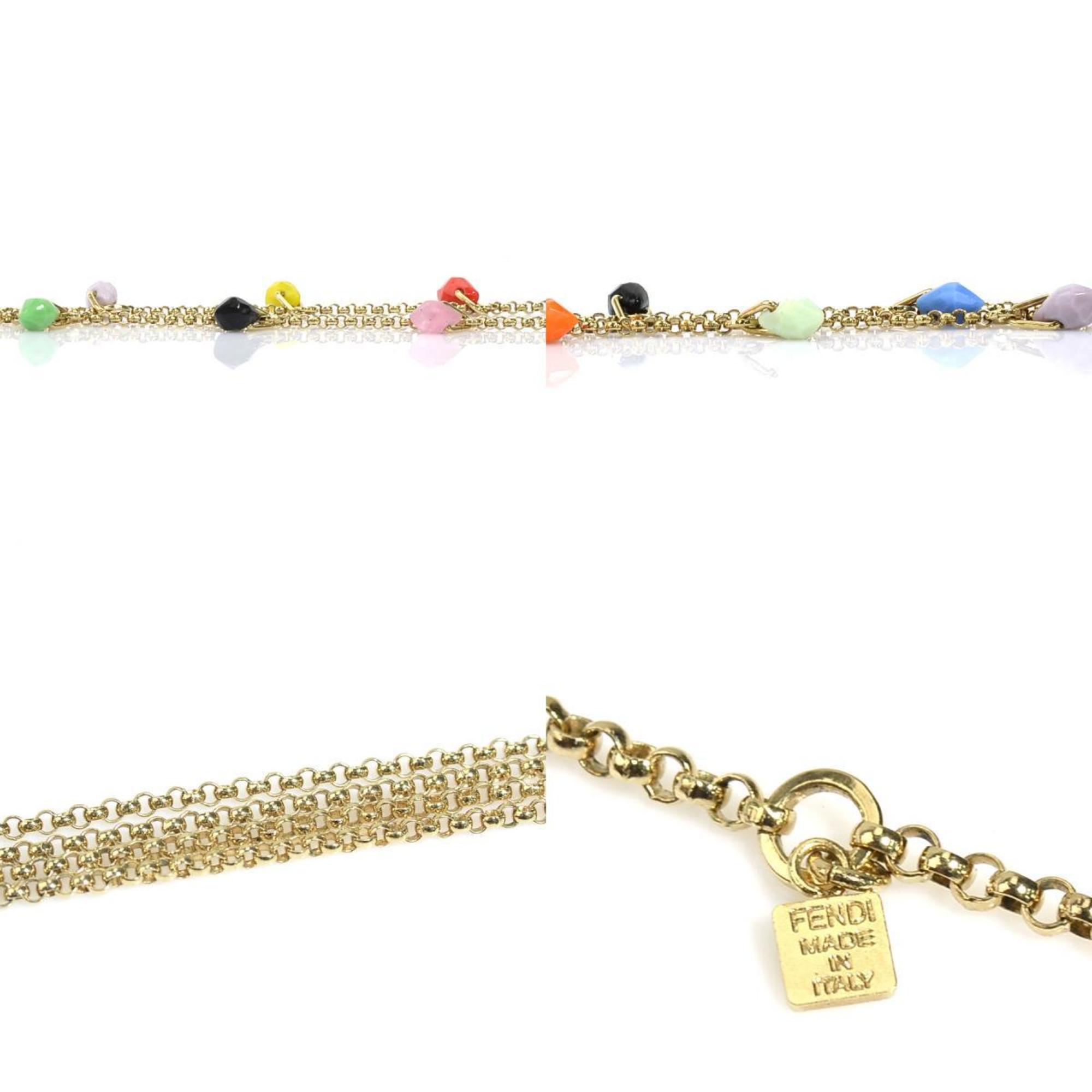 FENDI necklace metal gold x multicolor ladies