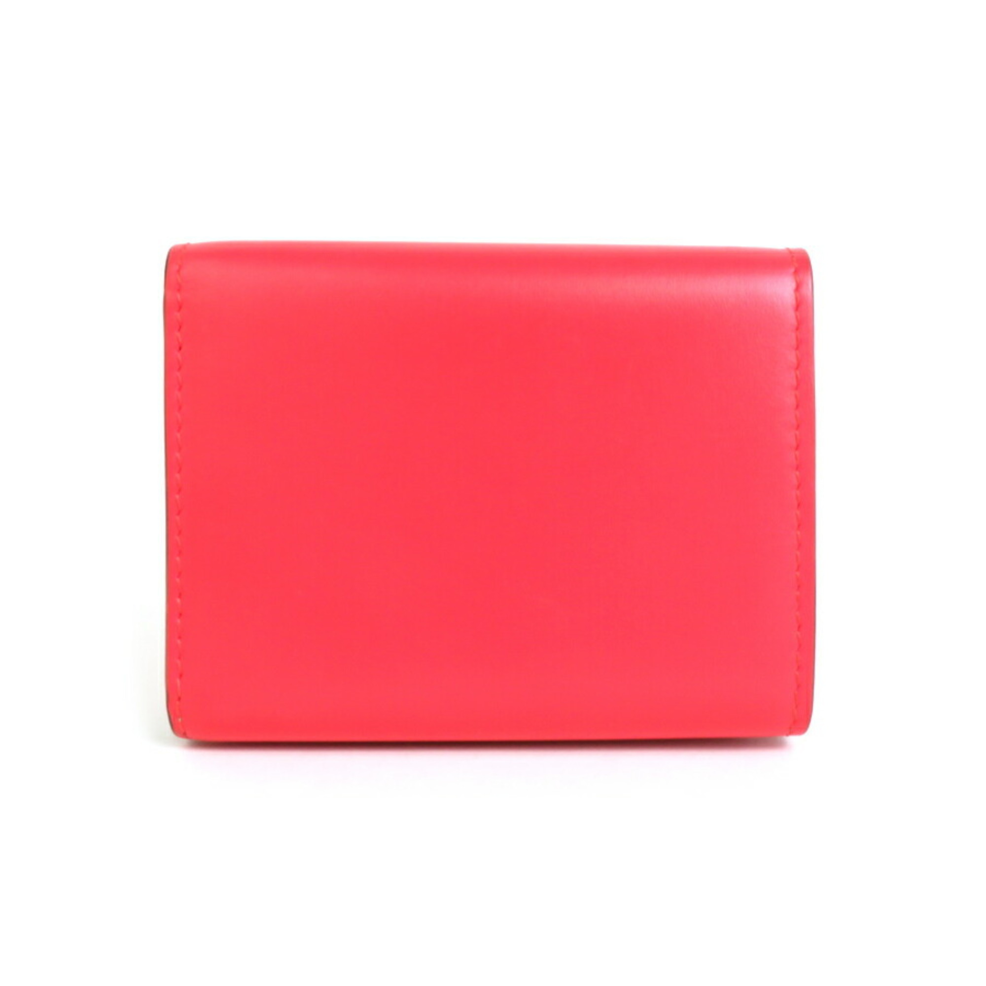 FENDI Bifold Wallet Leather Red x Beige Ladies 8M0480-ALWA