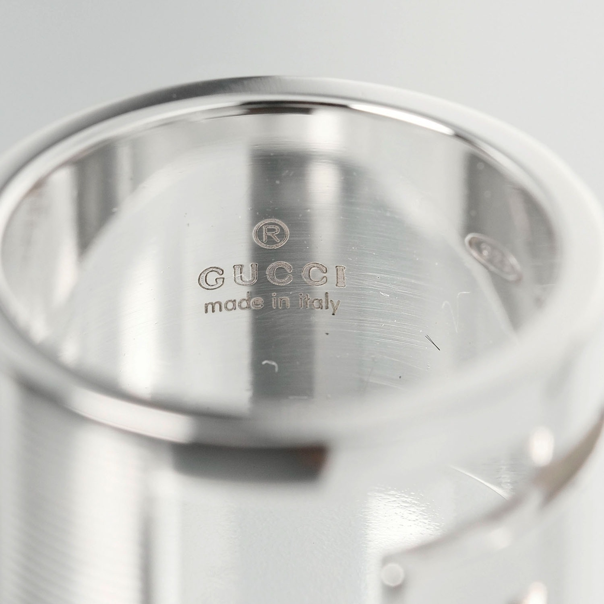 GUCCI G Logo Branded 9.5 Ring Silver 925