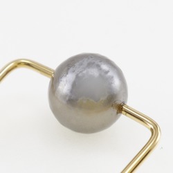 Celine CELINE square hoop earrings gold plated x fake pearl made in Italy ladies