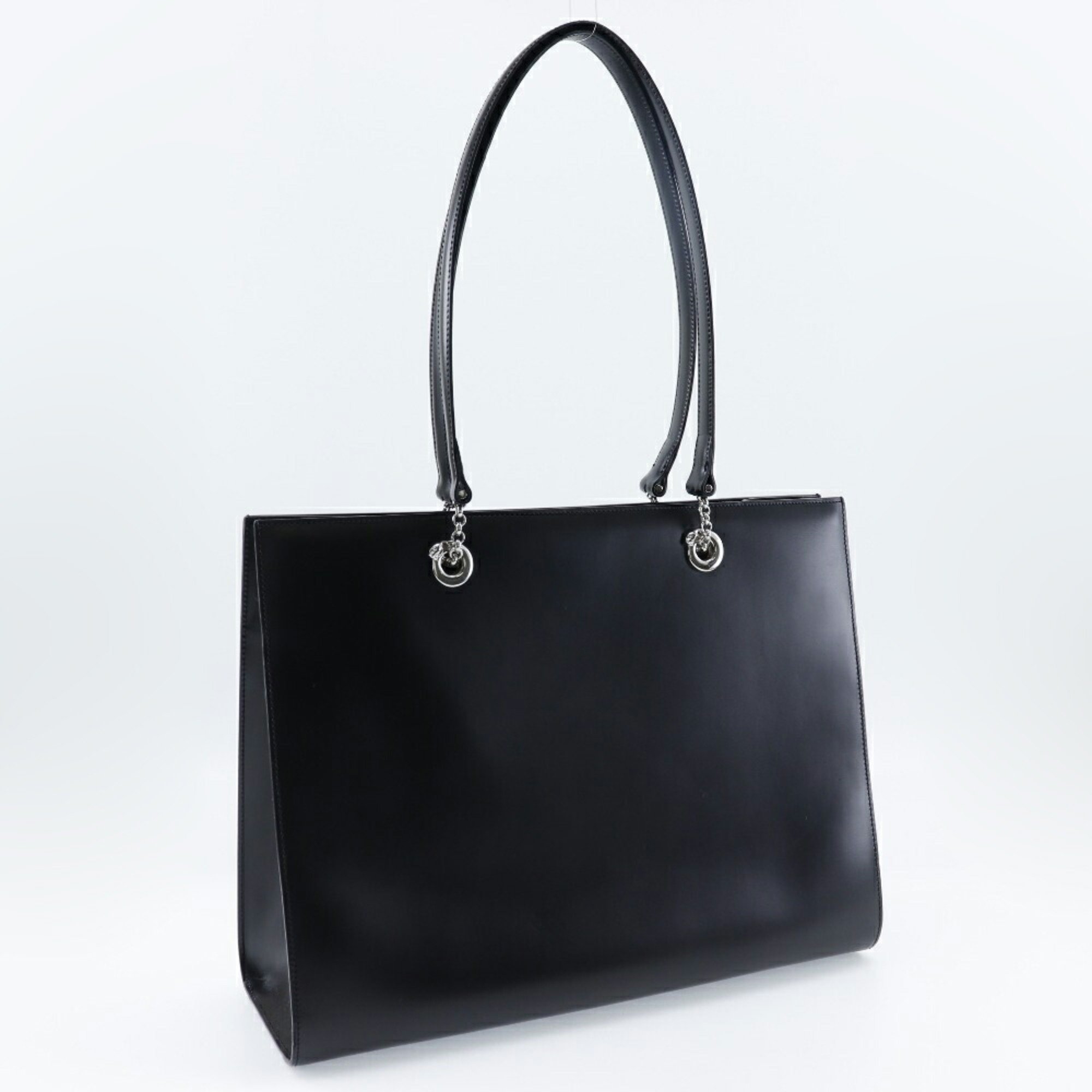 Cartier CARTIER Panthere Tote Bag L1000360 Leather Made in France Black Shoulder Handbag A4 Snap Button PANTHERE Ladies