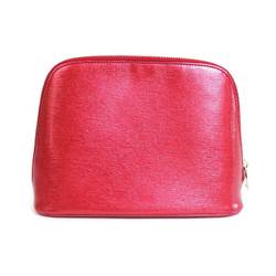 GUCCI Pouch Leather Metallic Red Gold Ladies 338189