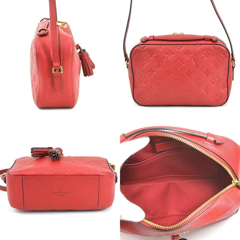 LOUIS VUITTON Crossbody Shoulder Bag Handbag Monogram Emprene Saintonge Red  Gold Women's M44606