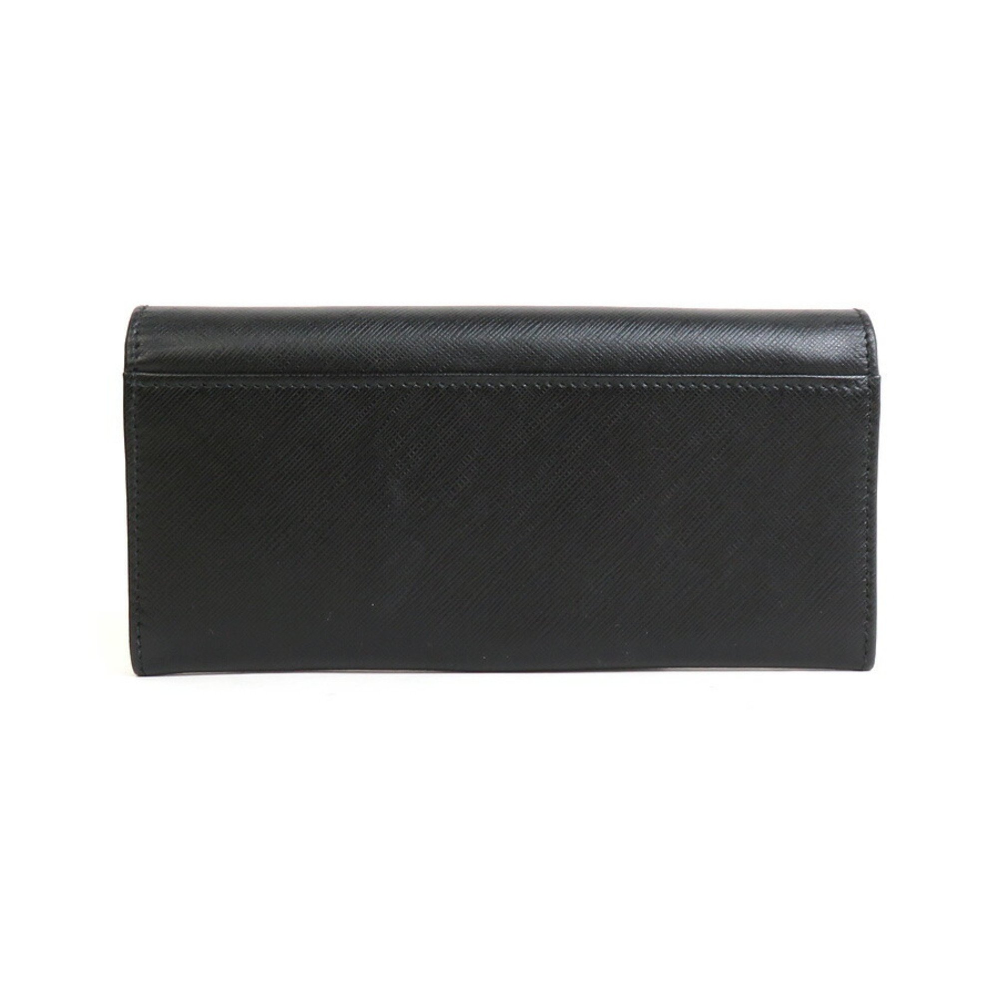 Salvatore Ferragamo Bifold Long Wallet Vara Ribbon Leather/Metal Black/Silver Ladies
