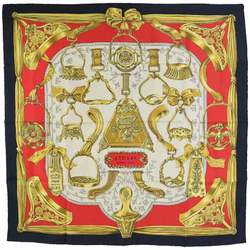 HERMES Scarf Muffler Carre90 ETRIERS Silk Multicolor Ladies