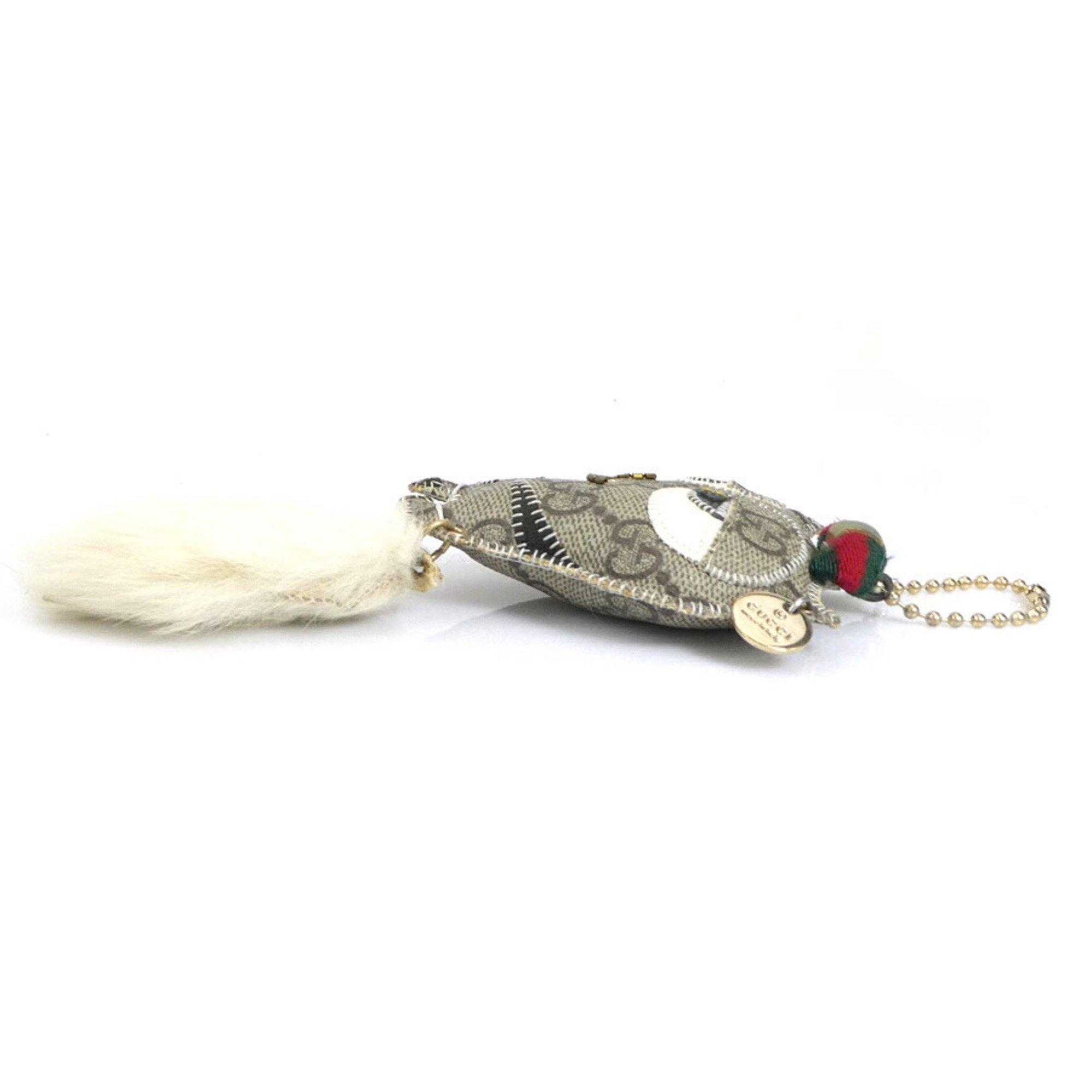 GUCCI Charm PVC/Fur Beige/Off White Unisex