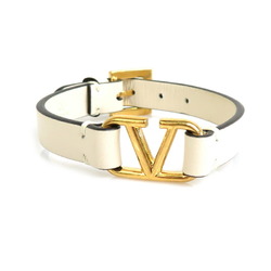 Valentino Garavani Bracelet Leather/Metal White Beige/Gold Women's