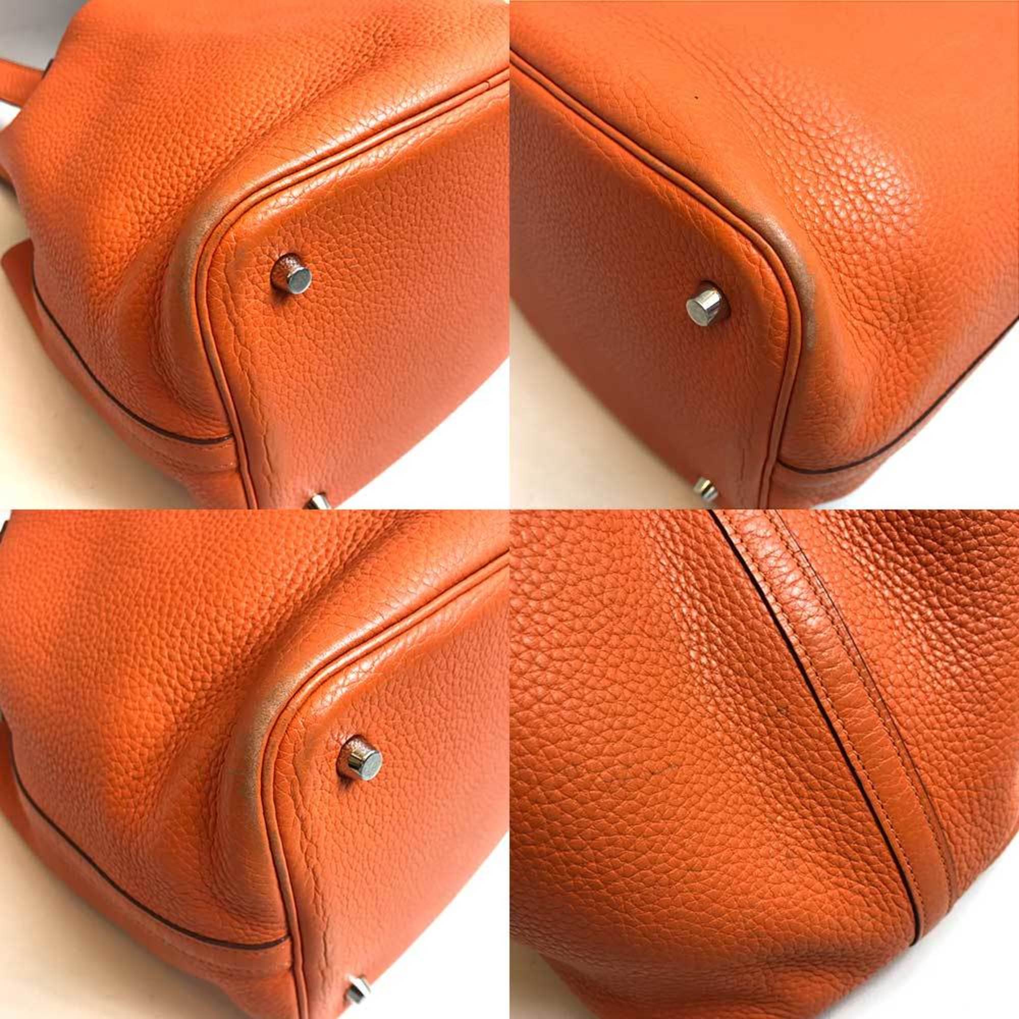 Hermes Picotan Lock MM Orange Handbag Taurillon Clemence HERMES
