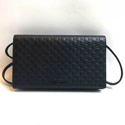 Gucci long wallet micro Guccisima striped leather black 466507 GUCCI