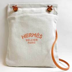 HERMES Hermes Aline GM shoulder bag cotton canvas leather natural black  brown gold hardware tote
