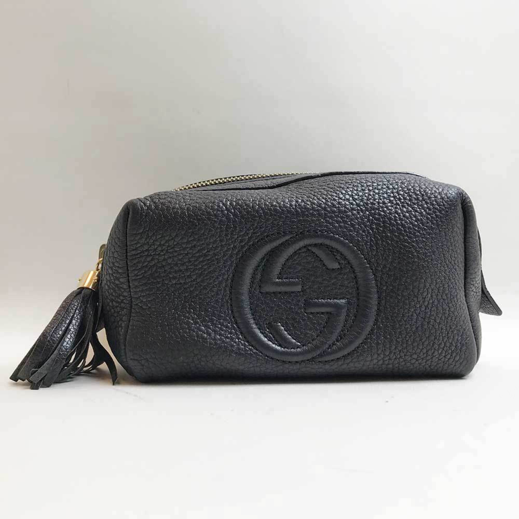 Gucci Pouch Soho Leather Black 308636 GUCCI