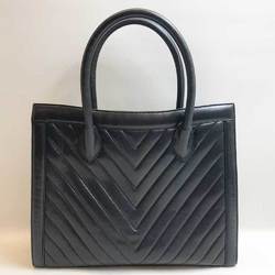 CHANEL handbag V stitch leather black