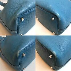 Hermes Picotan Lock PM Blue Jean Handbag B+ Rank Togo HERMES