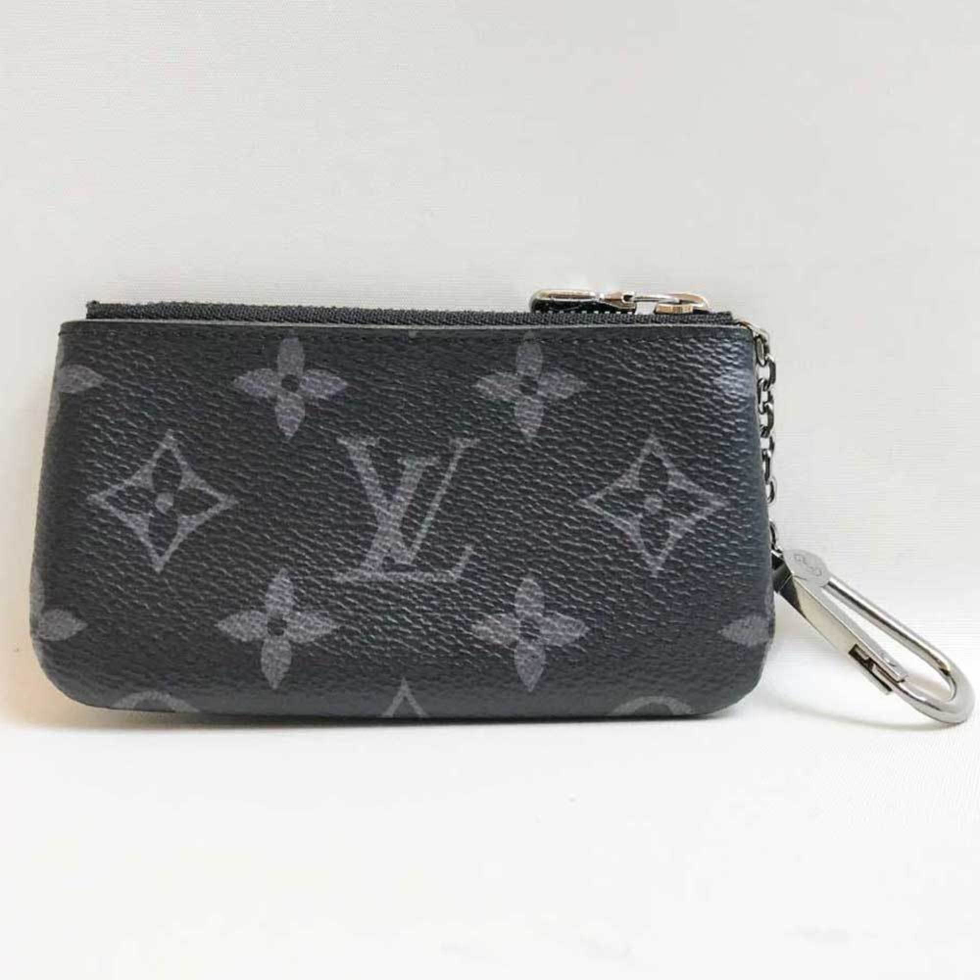 Louis Vuitton Coin Case Monogram Eclipse Reverse Pochette Cle Gray M80905 LOUISVUITTON