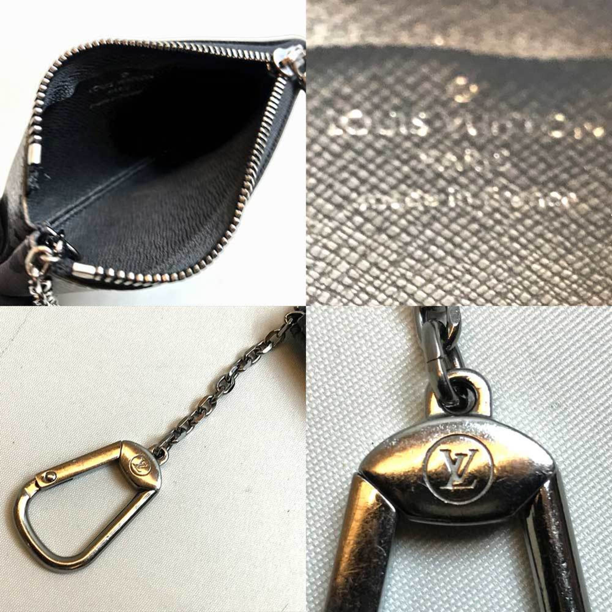 Louis Vuitton Coin Case Monogram Eclipse Reverse Pochette Cle Gray M80905 LOUISVUITTON