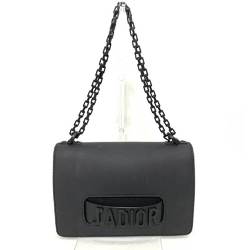 Christian Dior Bag JA DIOR Chain Shoulder Dark Gray Black Women's Leather ChristianDior