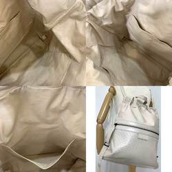 Bottega Veneta Bag Leggero Backpack Rucksack Ivory White Punching Type Flat Ladies Men's Leather 567222 BOTTEGAVENETA