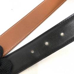 Hermes Accessories Constance H Belt Size 70 Reversible Black x Brown Ladies Box Calf Couchebell Leather HERMES