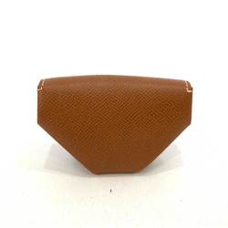 Hermes Wallet Levain Quatre Brown Coin Case Purse Diamond Shape Ladies Vaux Epson HERMES