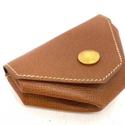 Hermes Wallet Levain Quatre Brown Coin Case Purse Diamond Shape Ladies Vaux Epson HERMES