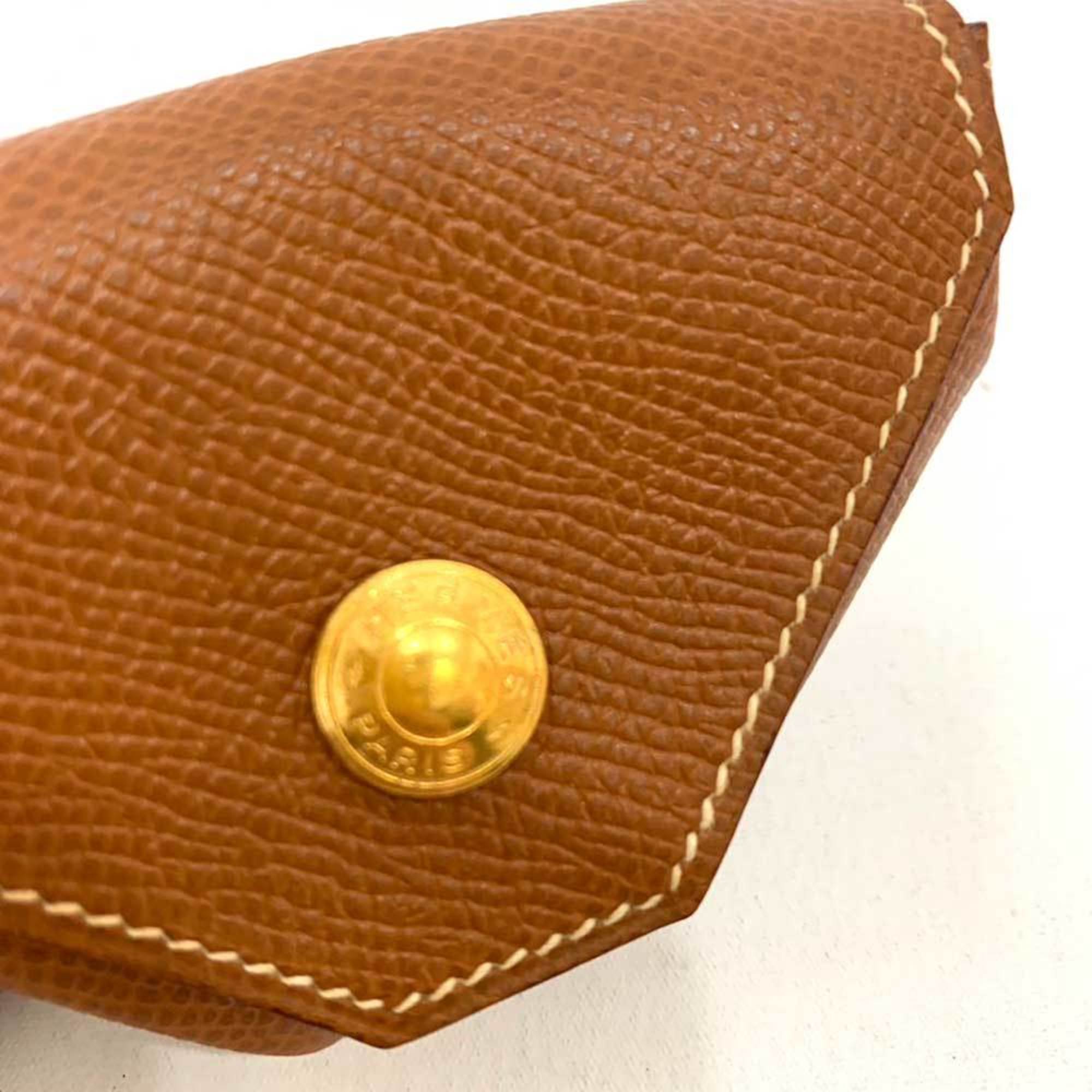 Hermes Wallet Levain Quatre Brown Coin Case Purse Diamond Shape Ladies Vaux Epson HERMES