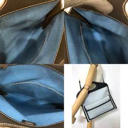 Burberry Bag Shoulder Navy x Blue Handbag 2way Ladies Canvas Leather BURBERRY