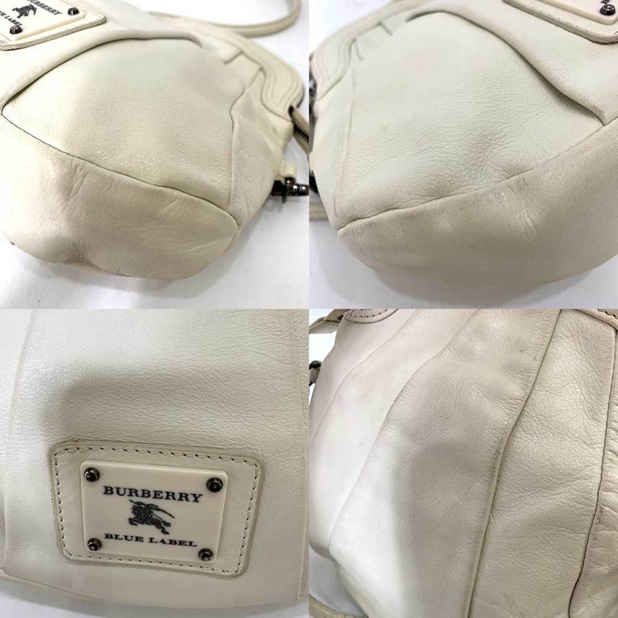 Burberry Bag Shoulder White Pochette Gourd Plate Horse Motif Blue Label Ladies Leather BURBERRY