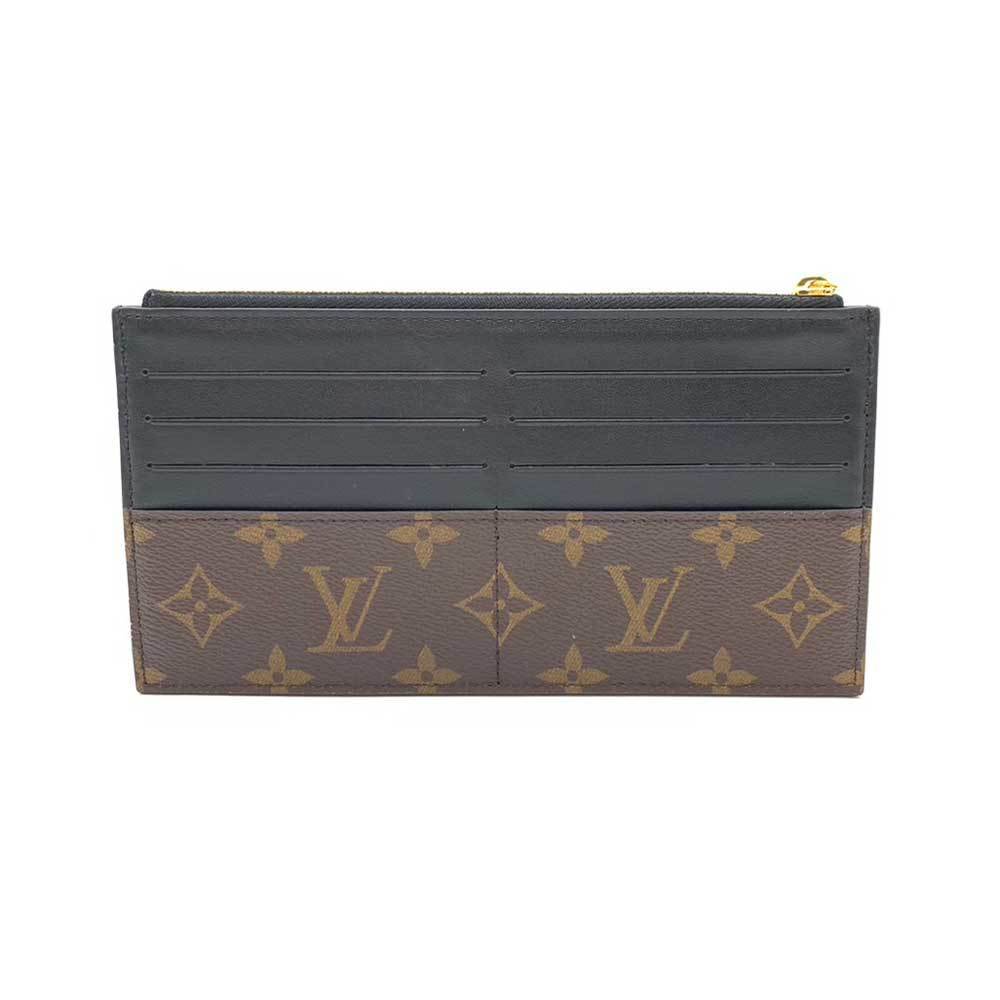 Louis Vuitton Monogram Card Holder Wallet Brown Black