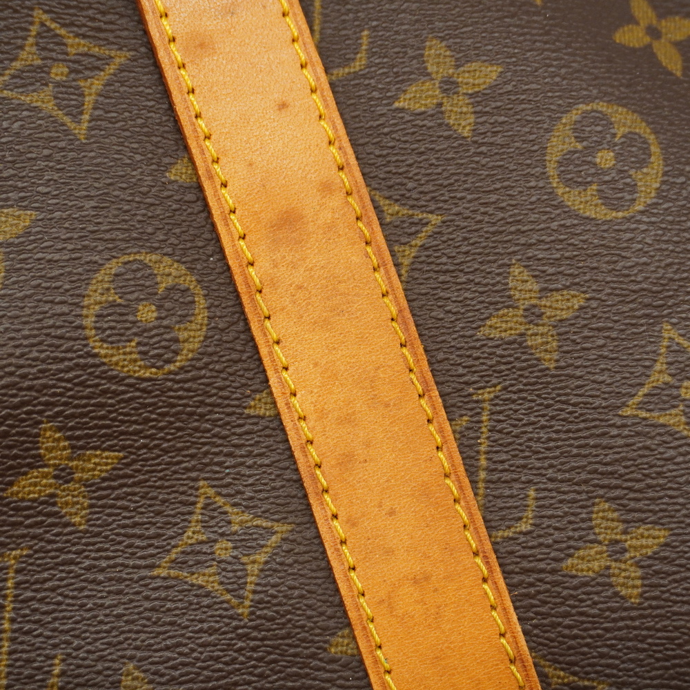 Louis Vuitton Monogram Keepall 55 Bandouliere M41414 Brown Cloth