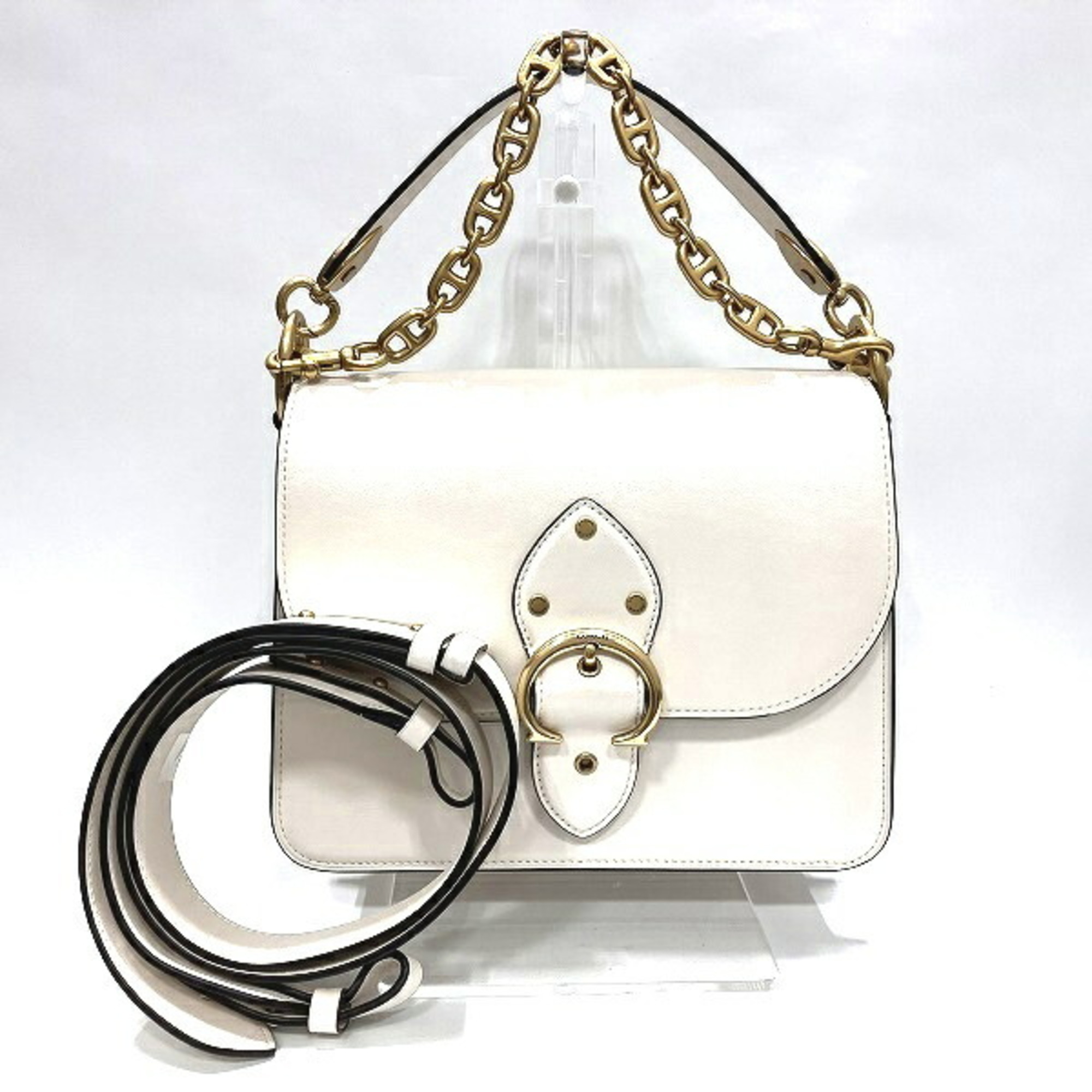 Coach COACH Beat 4597 Leather White 2WAY Shoulder Bag Handbag