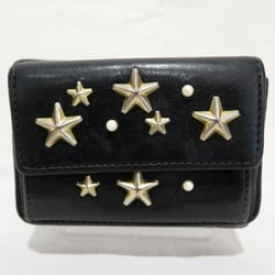 Jimmy Choo Star Studded Leather Compact Trifold Wallet Women's