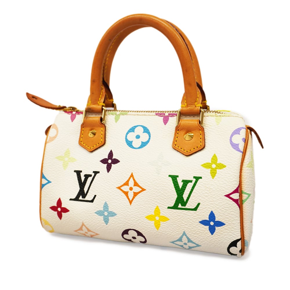 Louis Vuitton Mini speedy Hand Bag Monogram Multicolor Bron (White) M92645  Women
