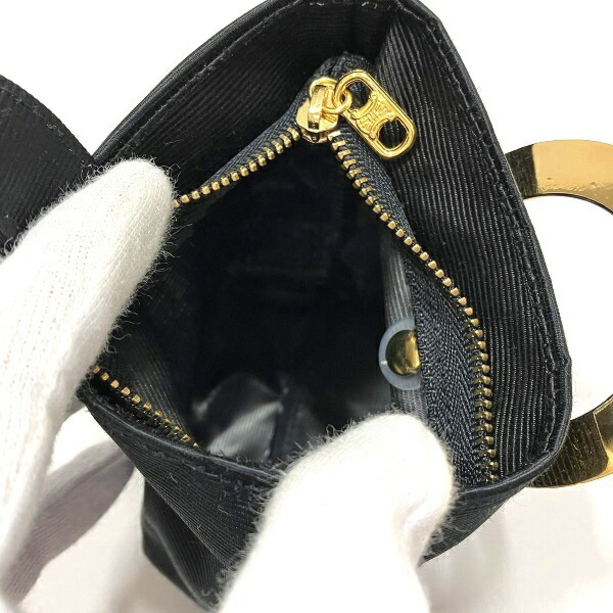 Celine CELINE circle metal fittings nylon mini bag handbag ladies