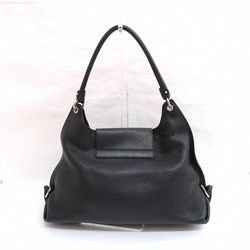 Salvatore Ferragamo Ferragamo Gancini Leather Black Bag Shoulder Handbag Ladies