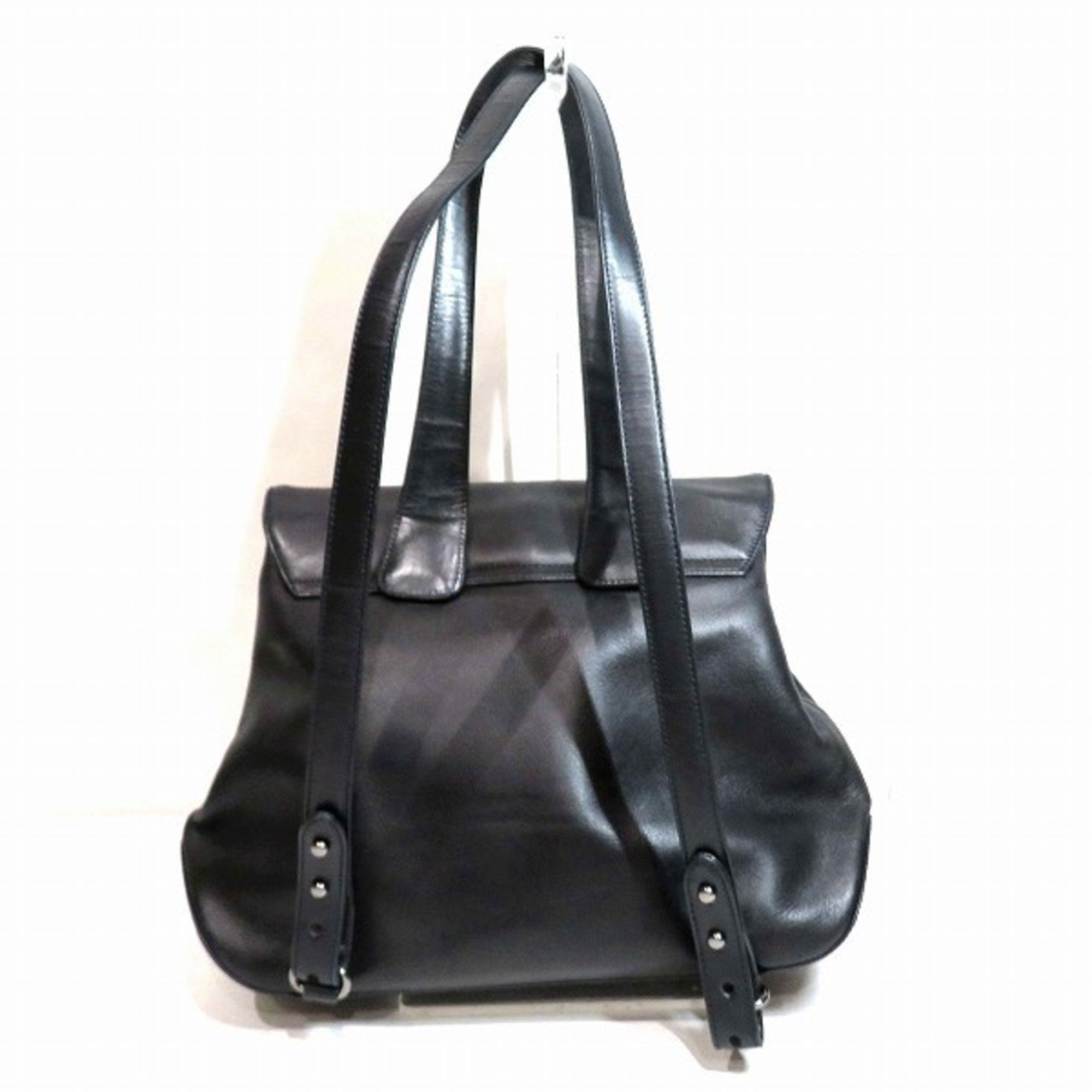 Bally black leather bag rucksack ladies