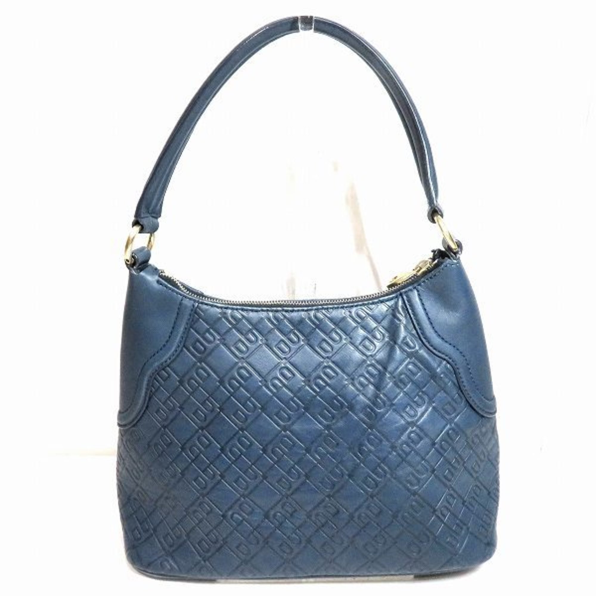 Bally Navy Quilted Leather Bag Handbag Women's