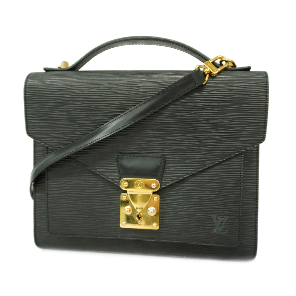 Auth Louis Vuitton Epi Monceau M52122 Women's Handbag Noir
