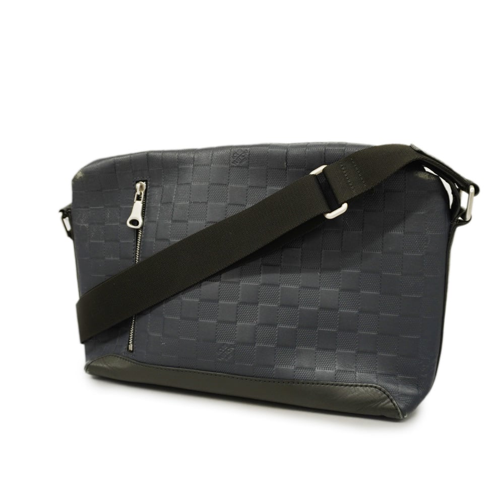  Louis Vuitton N42416 Discovery Messenger PM Damier Infini  Shoulder Bag Damier Infini Leather Men's Used, Navy x Black; Nominal Color:  Astral : Clothing, Shoes & Jewelry