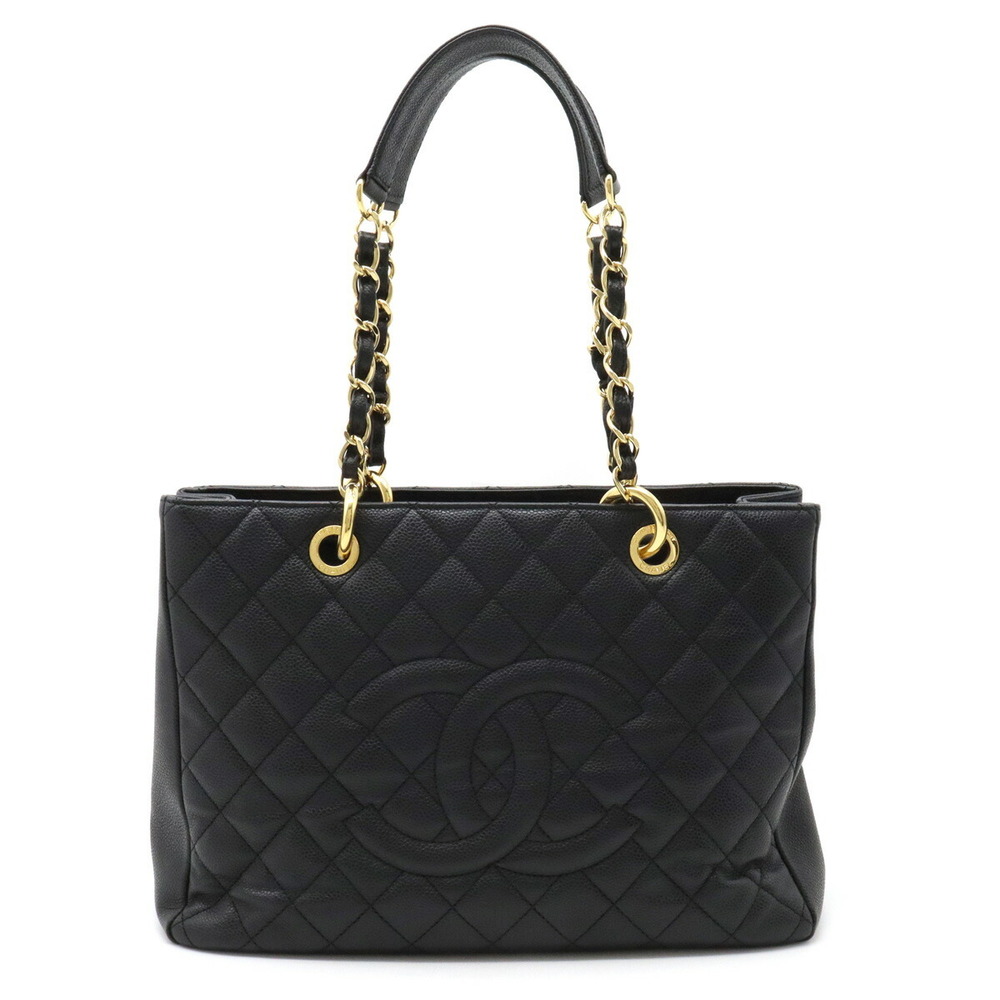 CHANEL Chanel Matelasse Coco Mark Chain Tote Bag Shoulder Caviar Skin  Leather Black A50995 | eLADY Globazone