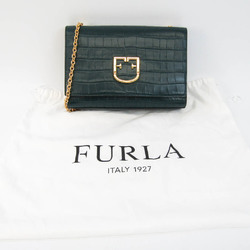 Furla Torebka Viva 1033696 Women's Leather Shoulder Bag Dark Green