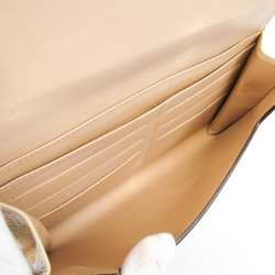 J&M Davidson Travel Pouch 10123N Women's Leather Chain/Shoulder Wallet Cream