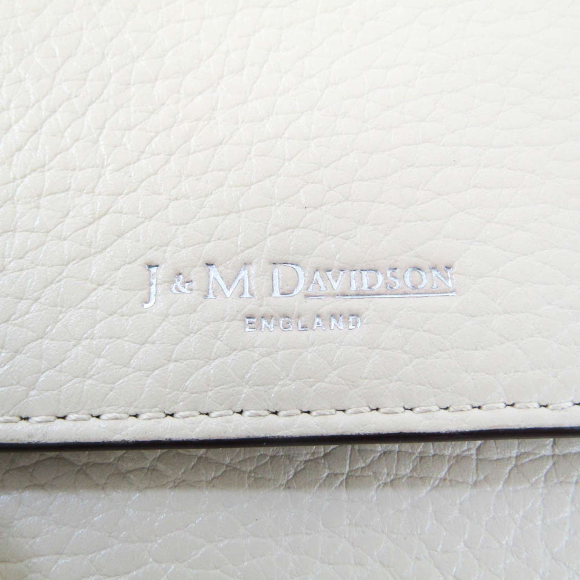 J&M Davidson Travel Pouch 10123N Women's Leather Chain/Shoulder Wallet Cream